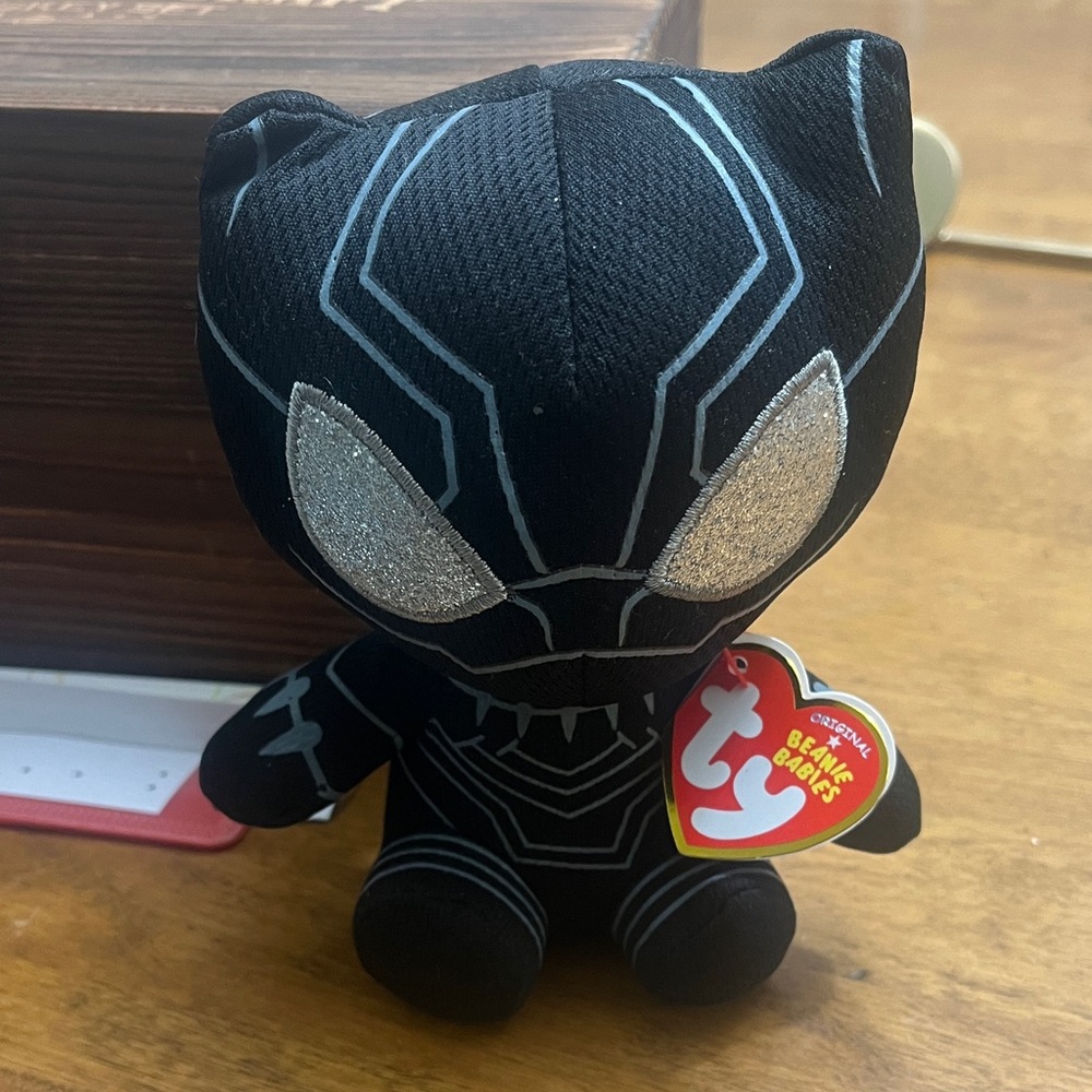 Ty Beanie Babies Black and Silver Hero Plush